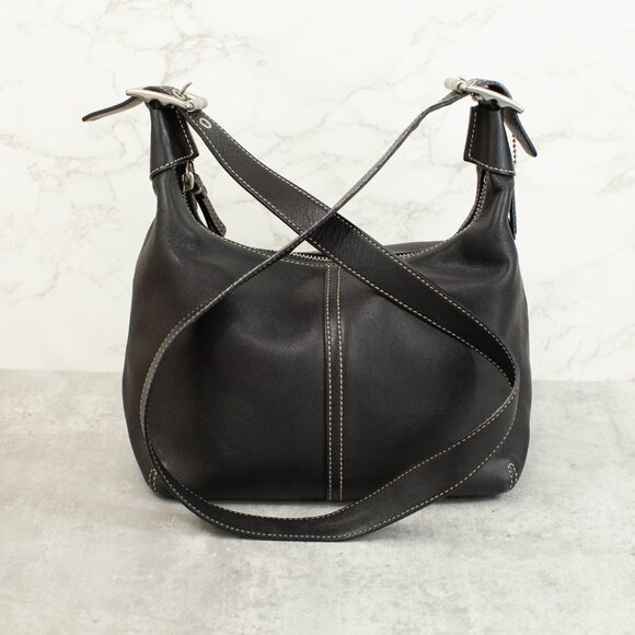 Coach Legacy 9566 Black Leather Crossbody Hobo Bag | Convertible | Authentic - Picture 3 of 8